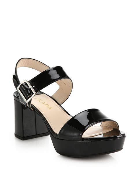 prada black leather sandals